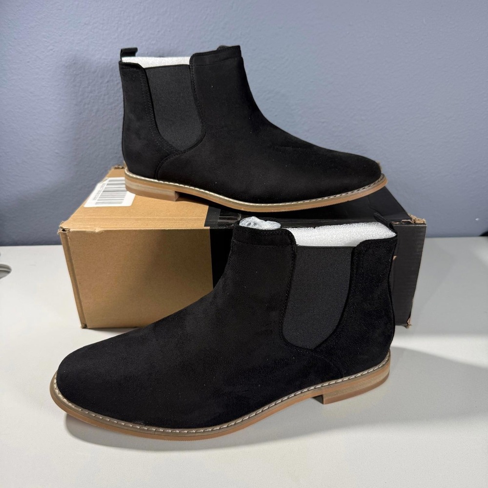 Vance CO Men's Black Suede Chelsea Boots Size 9W‎